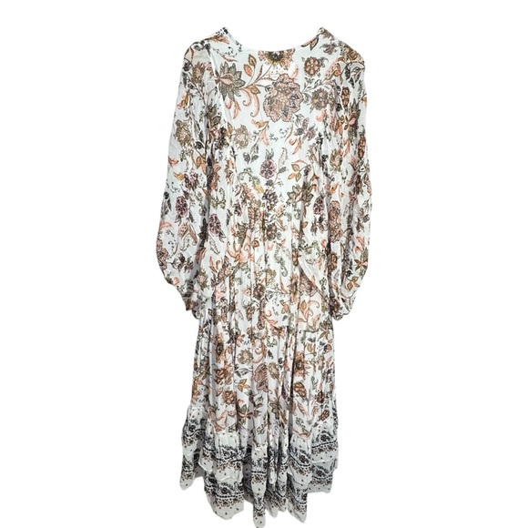 By Anthropologie V-Neck Long-Sleeve Maxi Dress Size Small - Picture 6 of 16